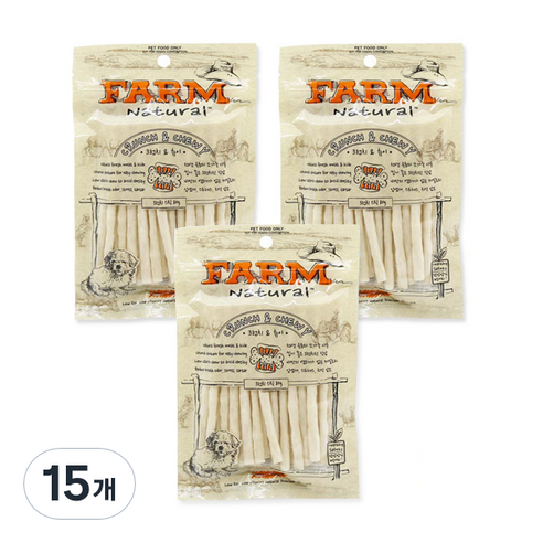 팜내츄럴 강아지 크런치앤츄이 스틱껌 간식, 우유맛, 80g, 15개