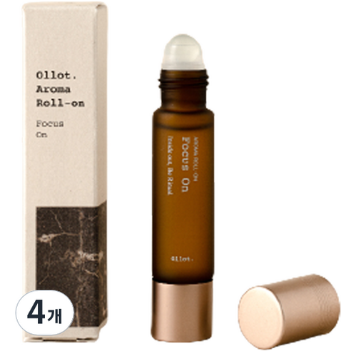 올롯 아로마 오일 롤온 포커스 온, 10ml, 4개