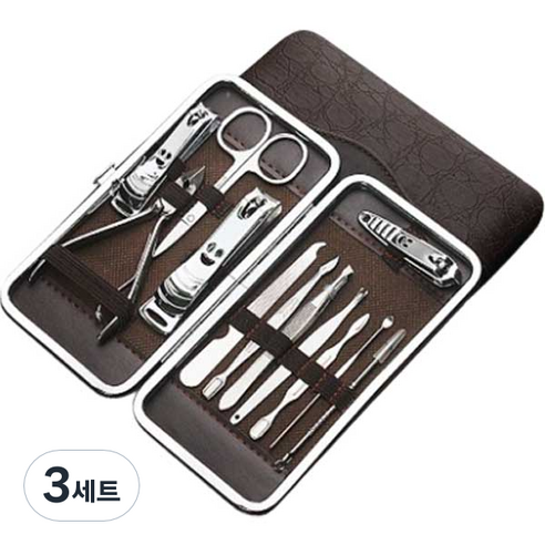 제이 가정용 손톱 손질 12종 세트, 브라운, 3세트
