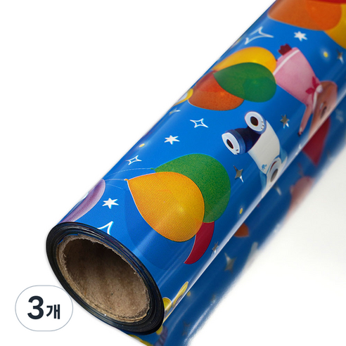 코코플러스 뽀롱뽀롱 뽀로로 롤 포장지 37.5cm, 파랑, 3개
