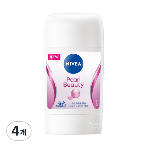 니베아 펄 앤 뷰티 데오드란트 스틱, 50ml, 4개
