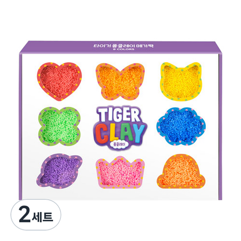 마이리틀타이거 타이거 폼클레이 메가팩, 2세트, 빨강, 주황, 노랑, 연두, 파랑, 보라, 분홍, 형광 노랑, 형광 주황