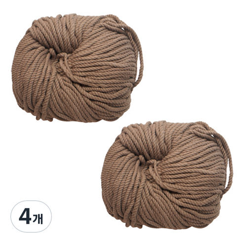 태광 마크라메 실 60합 4mm 4p, 04 다크베이지, 4개