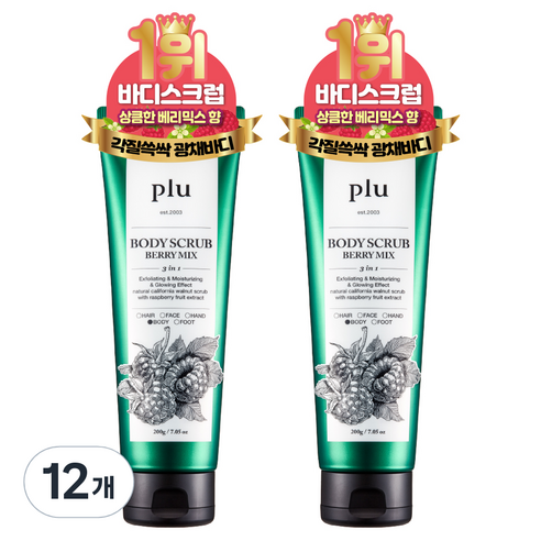 플루 오리지널 바디스크럽 베리믹스, 200g, 12개