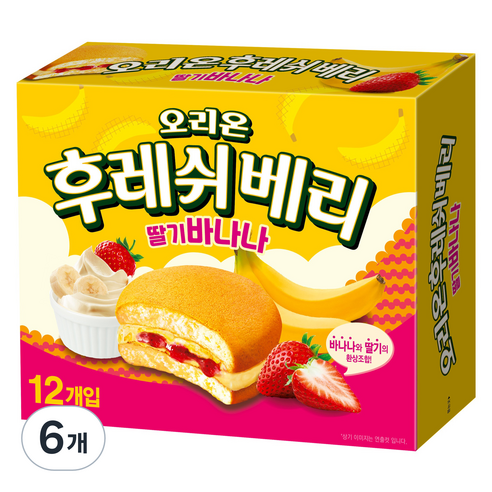 오리온 후레쉬베리 딸기바나나 12p, 348g, 6개