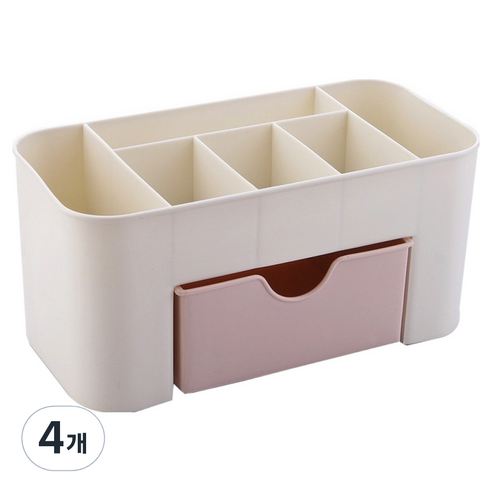 덴빌리어 다용도 책상정리 수납함 19 x 9.5 x 10 cm, 핑크, 4개