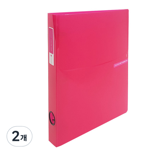 에코청운 투명 칼라칩 3공 D링 바인더 3cm A4, 분홍, 2개
