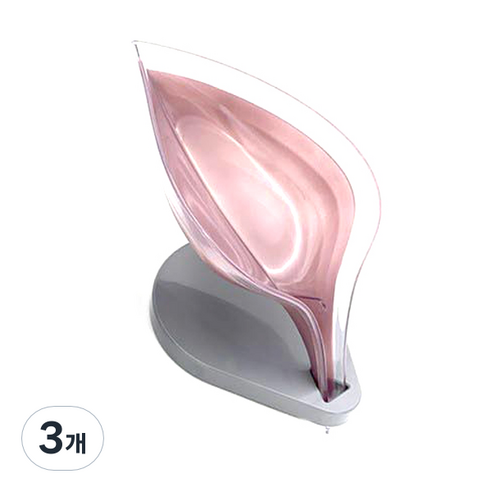 나뭇잎 비누 받침, 다크핑크, 3개