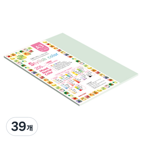 종이문화 SN 스타일리쉬 노멀 두꺼운 혼합색지 205g 06 Blue Tone, 39개