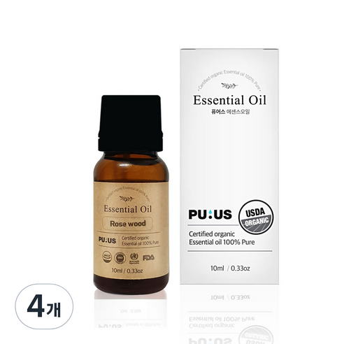 퓨어스 로즈우드오일, 10ml, 4개