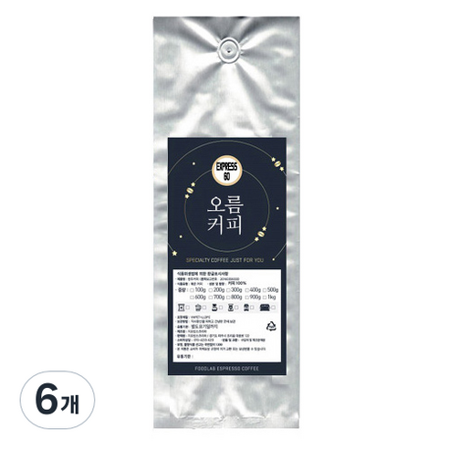 오름커피 EXPRESS 60 분쇄 커피, 에스프레소, 200g, 6개