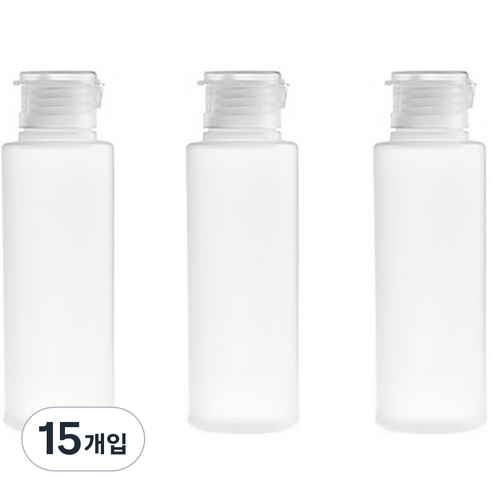 더자카 베이직 똑딱 공병 100ml, 15개입, 반투명