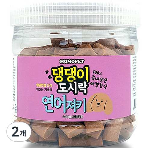모모펫 강아지 네이처펫 댕댕이 도시락 수제간식 져키, 400g, 2개, 연어맛