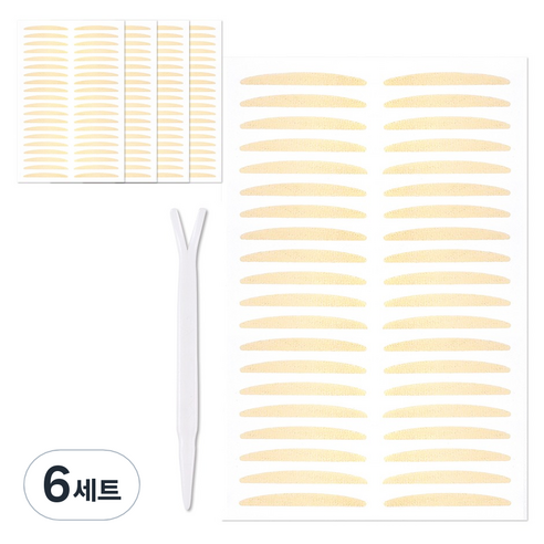 더분 깃털 누드 단면 쌍꺼풀 테이프 세트 200p, 누드 R TYPE, 6세트