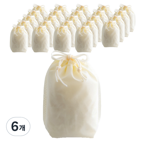 부직포 복주머니 더스트백 10 x 19 cm 25p, 아이보리, 6개