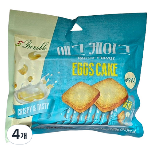 보노블 에그 케이크 쿠키 버터맛, 200g, 4개