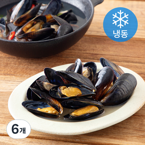 바른씨 자숙피 홍합 (냉동), 6개, 500g