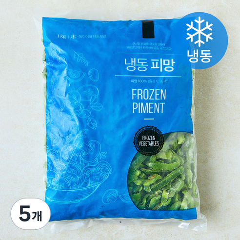 글로벌냉동식품 중국산 청피망 슬라이스 (냉동), 5개, 1kg