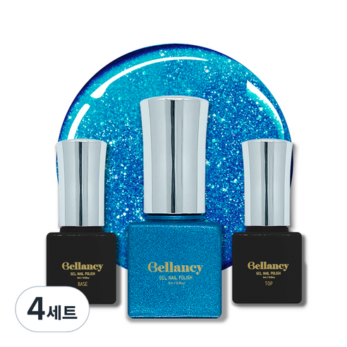 벨랑시 젤네일 3종세트, 4세트, 벨랑시 베이스 5ml+SN-39 블루 글리터 5ml+벨랑시 탑 5ml