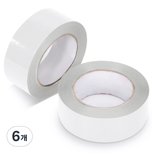 아뜰라임 다양한 박스 포장 색상 컬러 테이프 4.5cm, 화이트, 6개