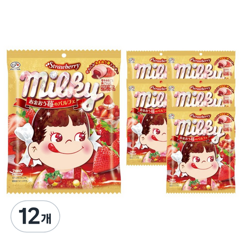 후지야 밀키 캔디 딸기맛, 12개, 65.8g