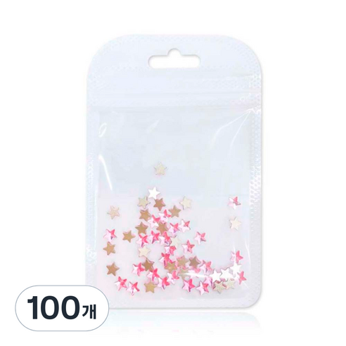 메이브라운 네일스톤 대용량 별 네일파츠 6 x 6 mm, 핑크, 2개