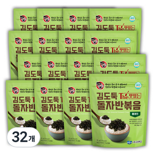 김앤김 김도둑 더맛있는 돌자반 볶음 조미김, 32개, 35g