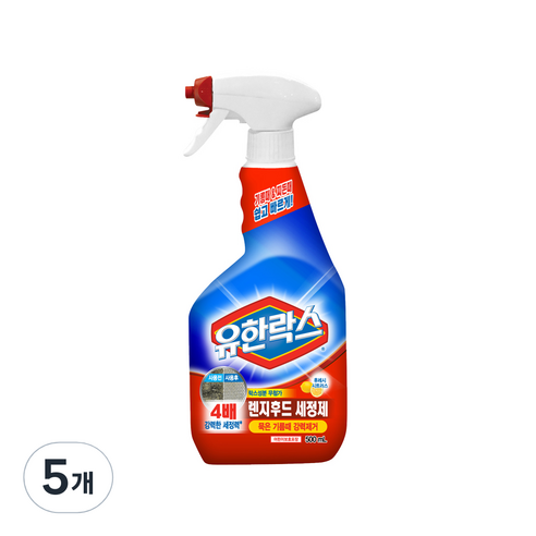 유한락스 렌지후드 세정제, 5개, 500ml