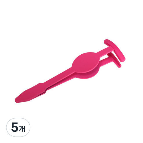 와이츄 속눈썹 집게 와이드형 라운드, 핑크, 5개