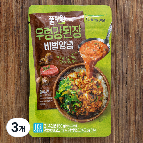 풀무원 우렁 강된장 비빔양념, 150g, 3개