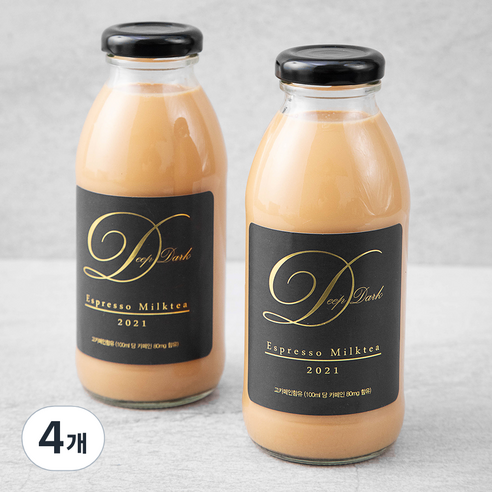 틸리셔스 딥다크 에스프레소 밀크티, 300ml, 4개
