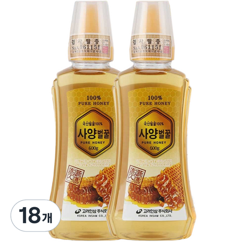 고려인삼 사양 벌꿀, 18개, 600g