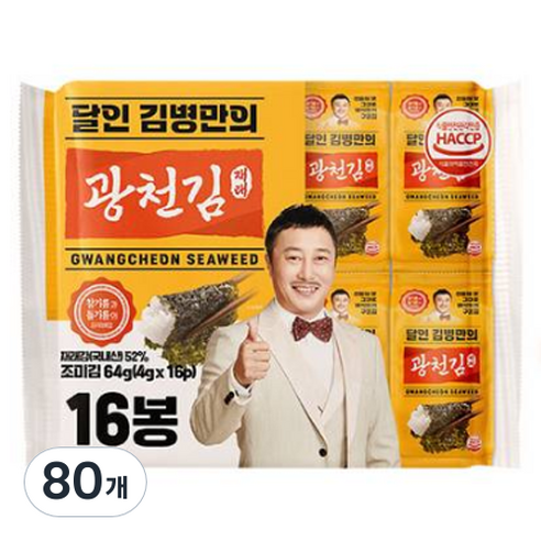 광천재래 도시락김 64g, 80개, 4g