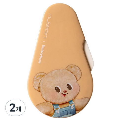 델리 버터베어 누사인 슬라이딩 수정테이프 5mm x 12m, 옐로우, 2개
