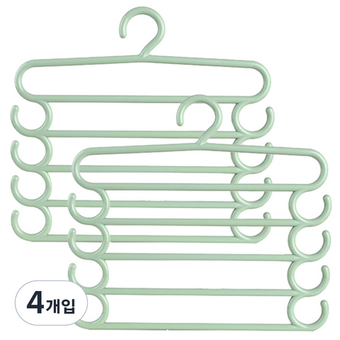 마켓감성 다기능 바지걸이, 그린, 4개