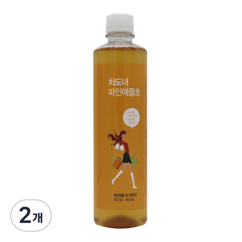 천년미인 차도녀 파인애플식초, 500ml, 2개