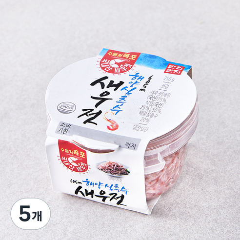 반찬단지 해양 심층수 새우젓, 250g, 5개