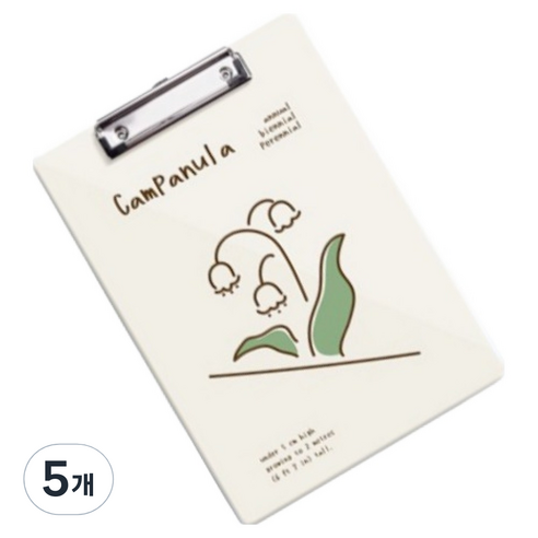 꼬까 플레이트 글자판 클립보드 A4, 6 캄파눌라, 5개