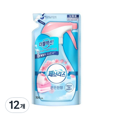 페브리즈 은은한향 섬유탈취제 리필, 640ml, 12개
