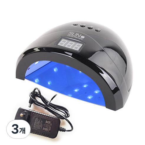 SUN1 LED/UV 젤네일 램프 48W, 블랙, 3개