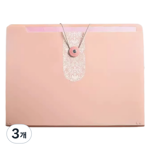 통근창고 A4서류 문서보관 파일케이스 5칸 325 x 245 mm, 핑크, 3개