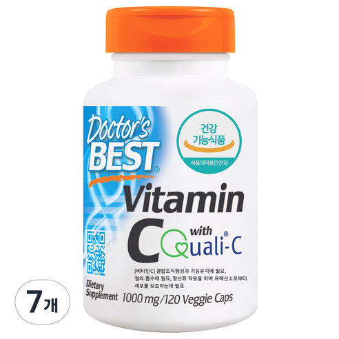 Doctor''s Best 비타민 C 1000mg 베지캡, 120정, 7개