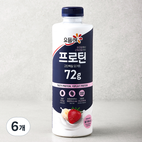 요플레 프로틴 드링크 딸기바나나, 900ml, 6개