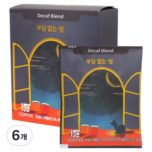 일킬로커피 부담 없는 밤 드립백 커피, 10g, 6개, 5개입