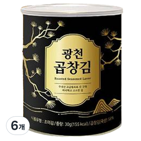 광천 곱창김 캔김, 30g, 6개