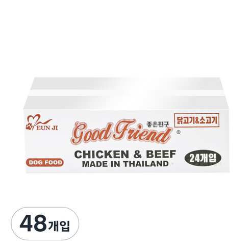 굿프랜드 강아지캔 100g, 닭고기 + 소고기 혼합맛, 48개