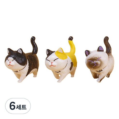 월드크린 산책 고양이 피규어 1세대 C타입 세트, 6세트