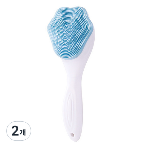The해피앤 실리콘 세안 마사지 수동 클렌징 브러쉬, 2개, 블루
