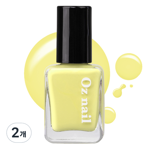 오즈네일 샤인 무드 네일 컬러 매니큐어, NE04 트로피칼 레몬, 8ml, 2개