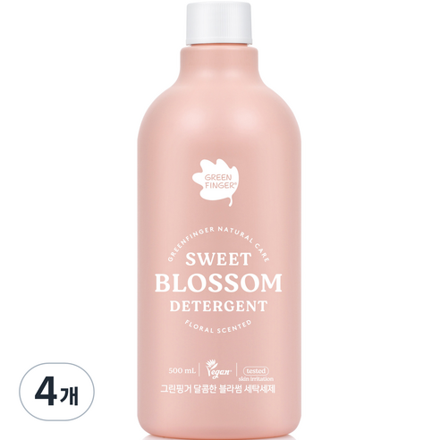 그린핑거 달콤한 블라썸 세탁세제 500ml, 4개